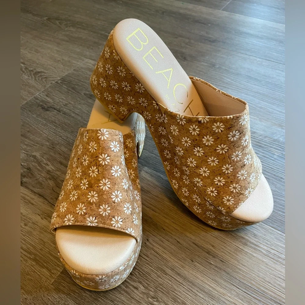 New Matisse Cork Daisy Terry Heels 70’s groovy platform - Picture 5 of 9